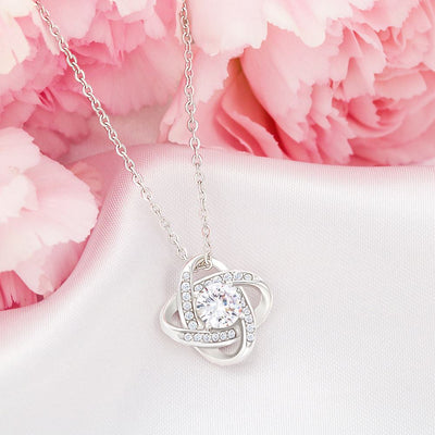 Love Knot Necklace | Personalized To My Mommy To Be Necklace Never ending From Baby Bump For First Time Mom Pregnant Happy 1st Mothers Day Jewelry Customized Gift Box Message Card | siriusteestore