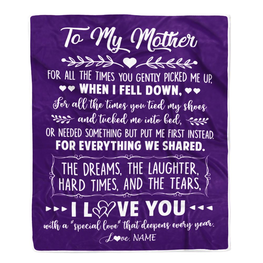 Personalized To My Mother Blanket From Daughter Son I Love You With A Special Love Mom Birthday Mothers Day Christmas Customized Fleece Throw Blanket | siriusteestore