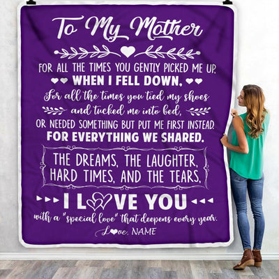 Personalized To My Mother Blanket From Daughter Son I Love You With A Special Love Mom Birthday Mothers Day Christmas Customized Fleece Throw Blanket | siriusteestore