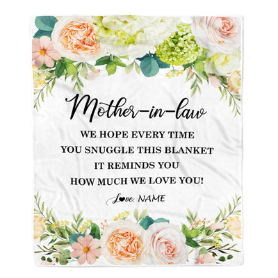 Personalized To My Mother In Law Blanket How Much We Love You Flower Mother In Law Birthday Mothers Daythanksgiving Christmas Fleece Throw Blanket | siriusteestore