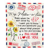 Personalized To My Mother In Law Blanket Love Big Hug Air Mail Letter Sunflower Mother In Law Birthday Mothers Daythanksgiving Christmas Fleece Throw Blanket | siriusteestore