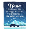 Personalized To My Nana Blanket From Granddaughter Grandson I Hope Every Time Bear Nana Birthday Mothers Day Christmas Customized Fleece Throw Blanket | siriusteestore