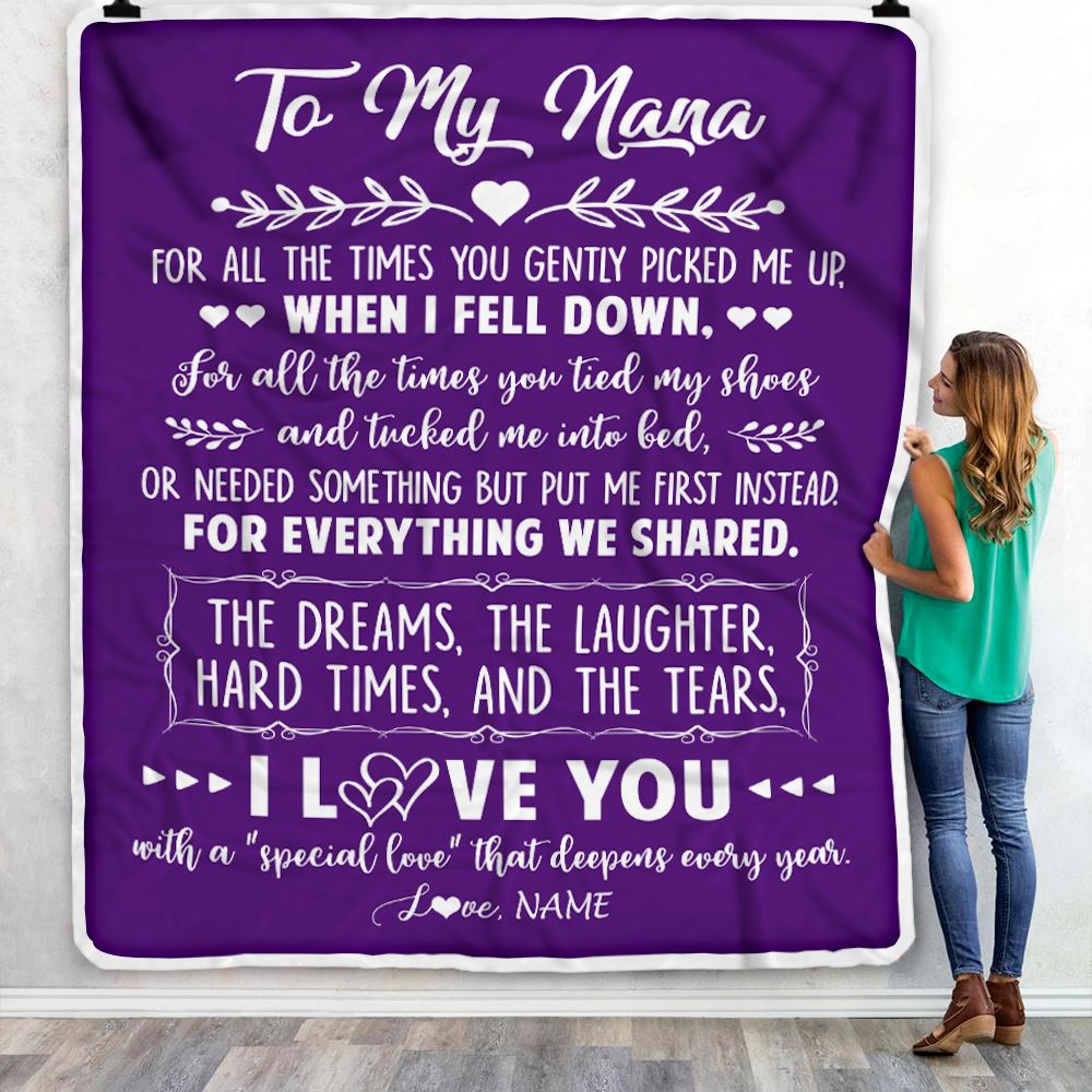 Personalized To My Nana Blanket From Grandkids I Love You With A Special Love Nana Birthday Mothers Day Christmas Customized Fleece Throw Blanket | siriusteestore