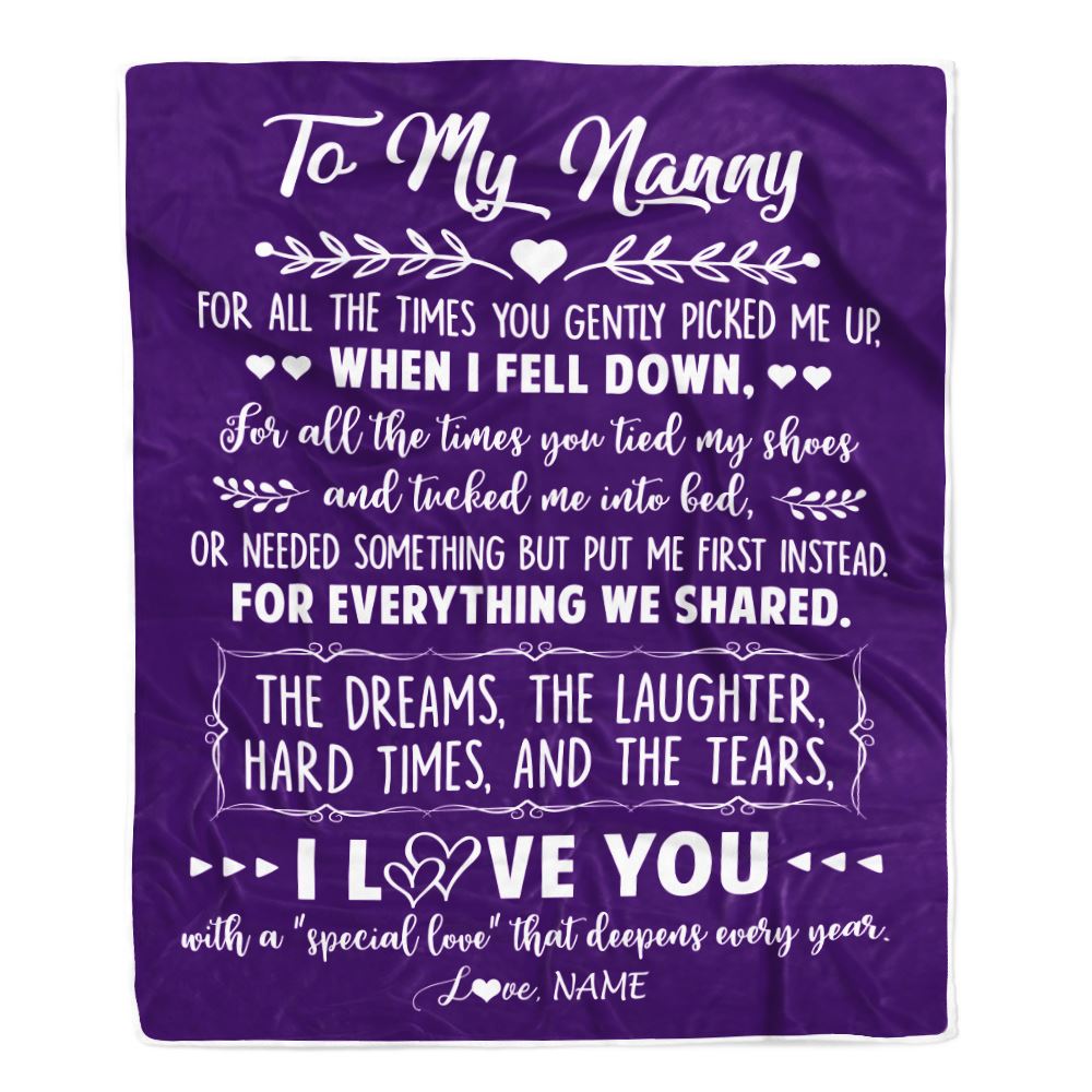 Personalized To My Nanny Blanket From Kids I Love You With A Special Love Nanny Birthday Mothers Day Christmas Customized Fleece Throw Blanket | siriusteestore