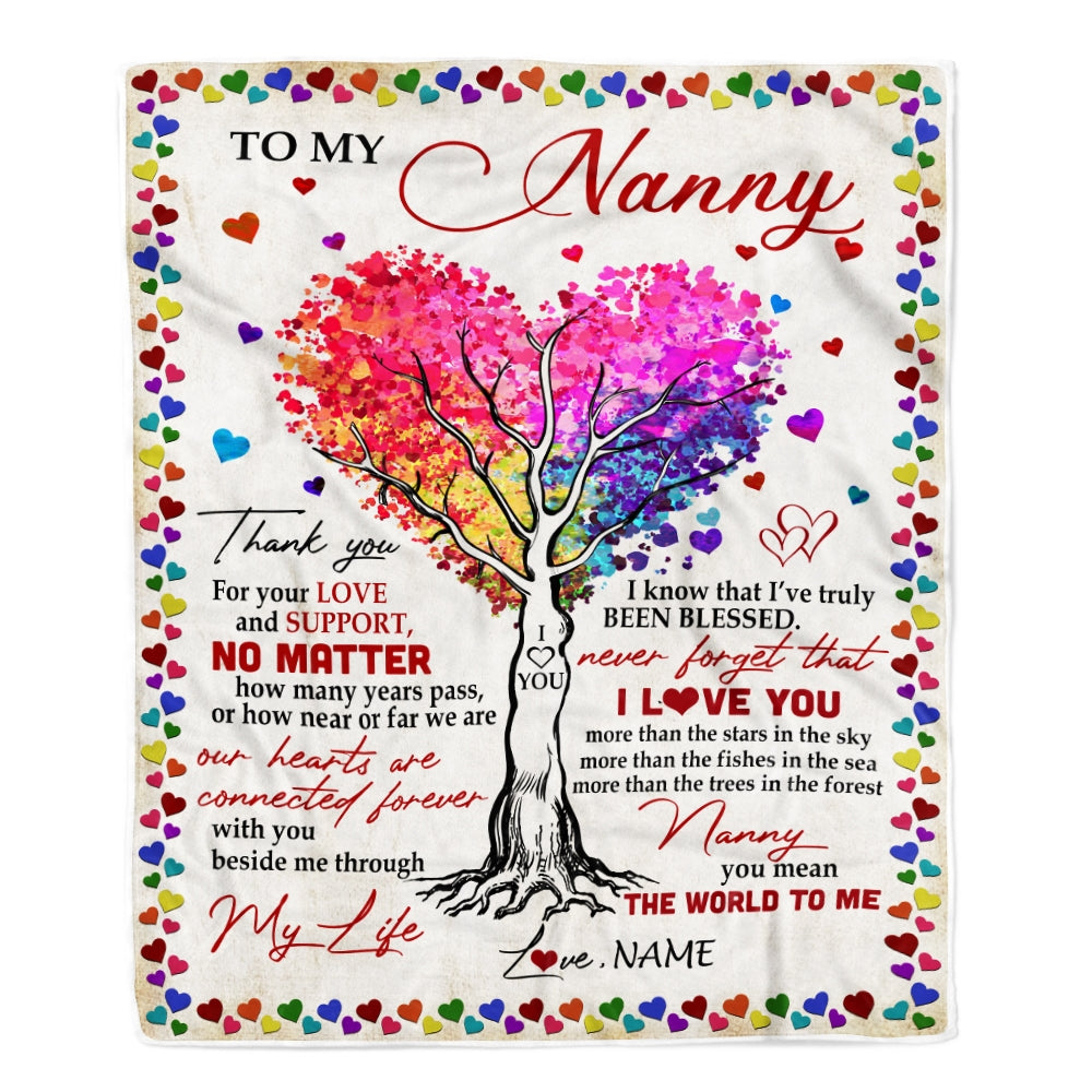 Personalized To My Nanny Blanket From Kids Never Forget That I Love You You Mean The World to Me Nanny Birthday Mothers Day Christmas Fleece Blanket | siriusteestore
