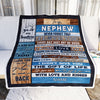 Personalized To My Nephew Blanket From Aunt Auntie Uncle I Love You Wood Nephew Birthday Christmas Thanksgiving Graduation Customized Fleece Blanket | siriusteestore