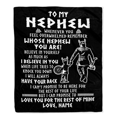 Personalized To My Nephew Viking Blanket From Uncle Whenever You Feel Overwhelmed Nephew Birthday Christmas Customized Bed Fleece Blanket | siriusteestore