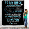 Personalized To My Niece Blanket From Aunt Auntie Promise To Love You Niece Birthday Graduation Christmas Customized Bed Fleece Throw Blanket | siriusteestore