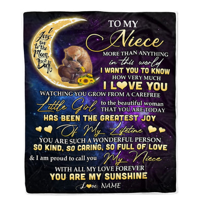 Personalized To My Niece  Blanket From Aunt Auntie Uncle I Love You Wood Niece Birthday Christmas Thanksgiving Graduation Customized Fleece Blanket | siriusteestore
