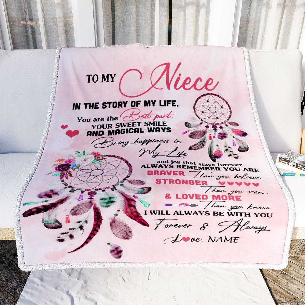 Personalized To My Niece Blanket From Aunt Auntie Uncle You Are The Best Part Niece Birthday Graduation Christmas Customized Bed Fleece Throw Blanket | siriusteestore