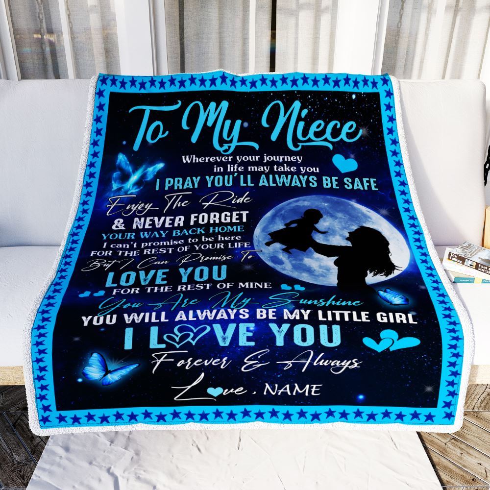 Personalized To My Niece Blanket From Aunt Auntie Wherever Your