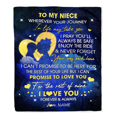 Personalized To My Niece Blanket From Aunt Auntie Wherever Your Journey Niece Birthday Graduation Christmas Customized Bed Fleece Throw Blanket | siriusteestore