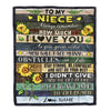 Personalized To My Niece Blanket From Aunt Uncle Always Remember How Much I Love You Wood Sunflower Niece Birthday Christmas Customized Fleece Blanket | siriusteestore