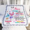 Personalized To My Niece Blanket From Uncle Aunt Butterfly I Huggest This Soft Blanket Niece Birthday Christmas Customized Bed Quilt Fleece Throw Blanket | siriusteestore
