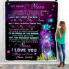 Personalized To My Niece Blanket From Uncle Aunt Butterfly Proud Of The Woman Niece Birthday Thanksgiving Christmas Customized Bed Quilt Fleece Throw Blanket | siriusteestore