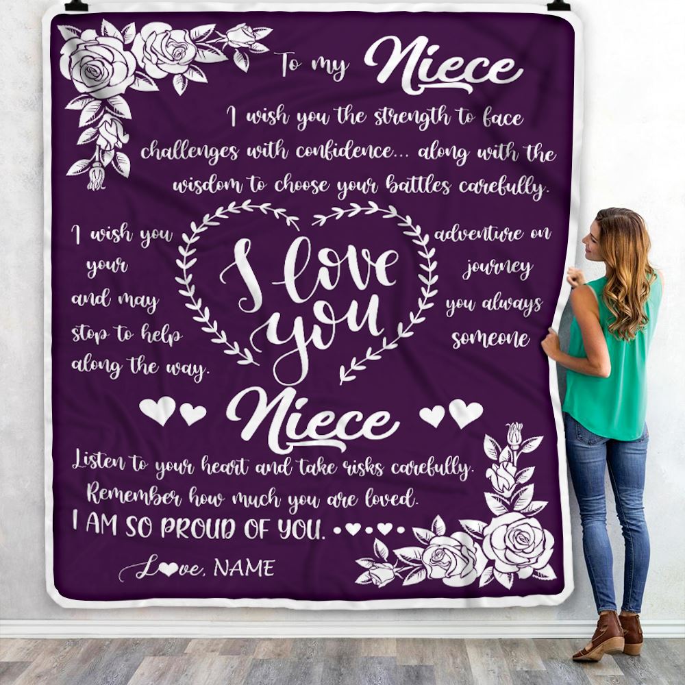 Personalized To My Niece Blanket From Uncle Aunt I Wish You The Strength Daughter Niece Birthday Graduation Christmas Customized Bed Fleece Throw Blanket | siriusteestore