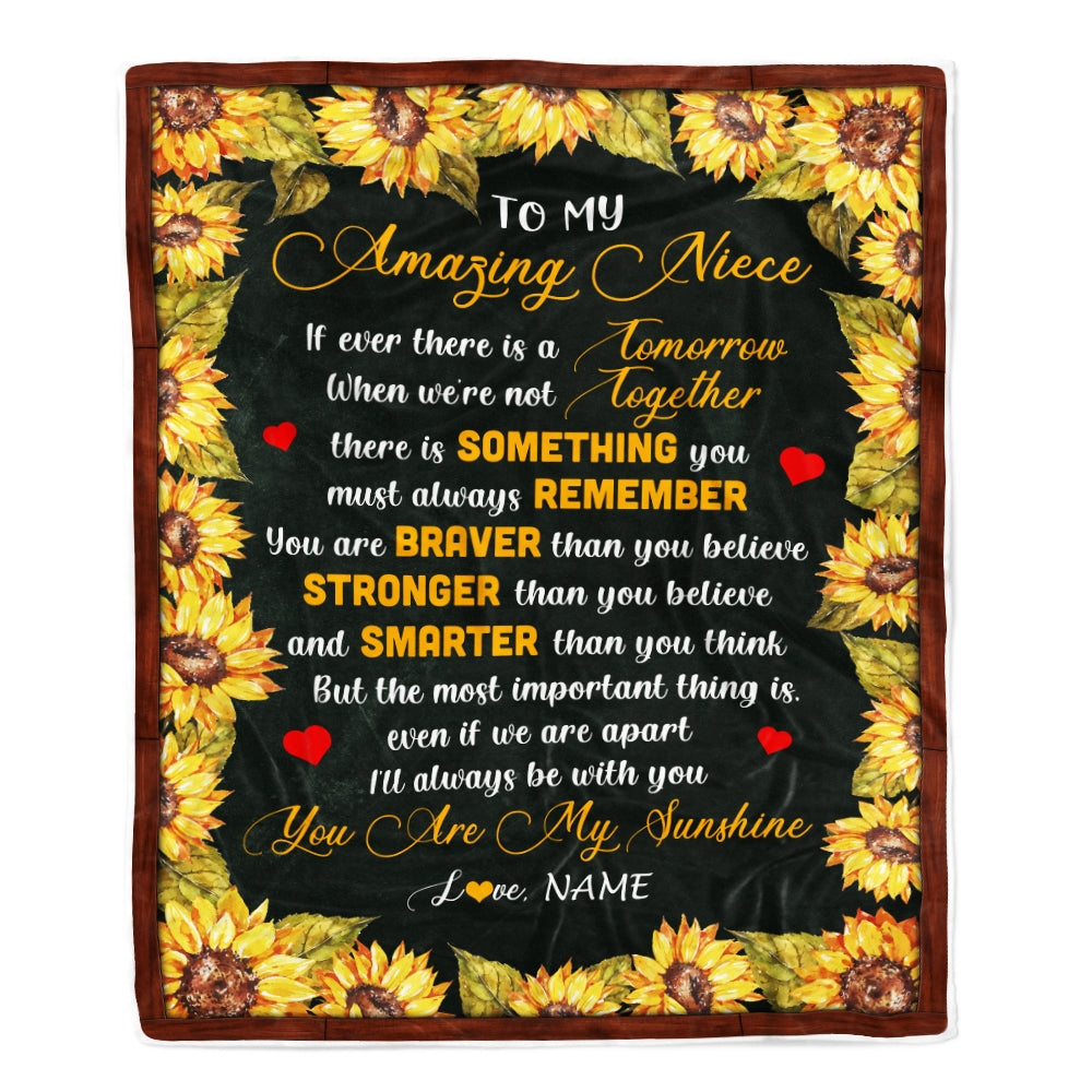 Personalized To My Niece Blanket From Uncle Aunt Sunflower My Sunshine I Love You Niece Birthday Christmas Customized Bed Quilt Fleece Throw Blanket | siriusteestore