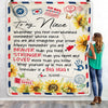 Personalized To My Niece Blanket from Aunt Uncle Air Mail Letter Braver Stronger Loved Sunflower Niece Birthday Graduation Christmas Customized Fleece Blanket | siriusteestore