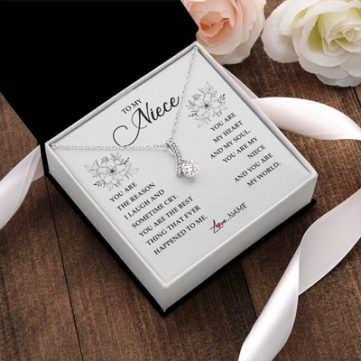 Alluring Beauty Necklace | Personalized To My Niece From Aunt Auntie You Are My Heart My And My Sould Niece Jewelry Birthday Graduation Christmas Customized Gift Box Message Card | siriusteestore