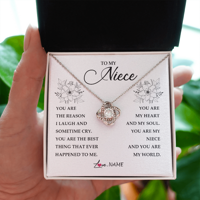 Love Knot Necklace | Personalized To My Niece From Aunt Auntie You Are My Heart My And My Sould Niece Jewelry Birthday Graduation Christmas Customized Gift Box Message Card | siriusteestore