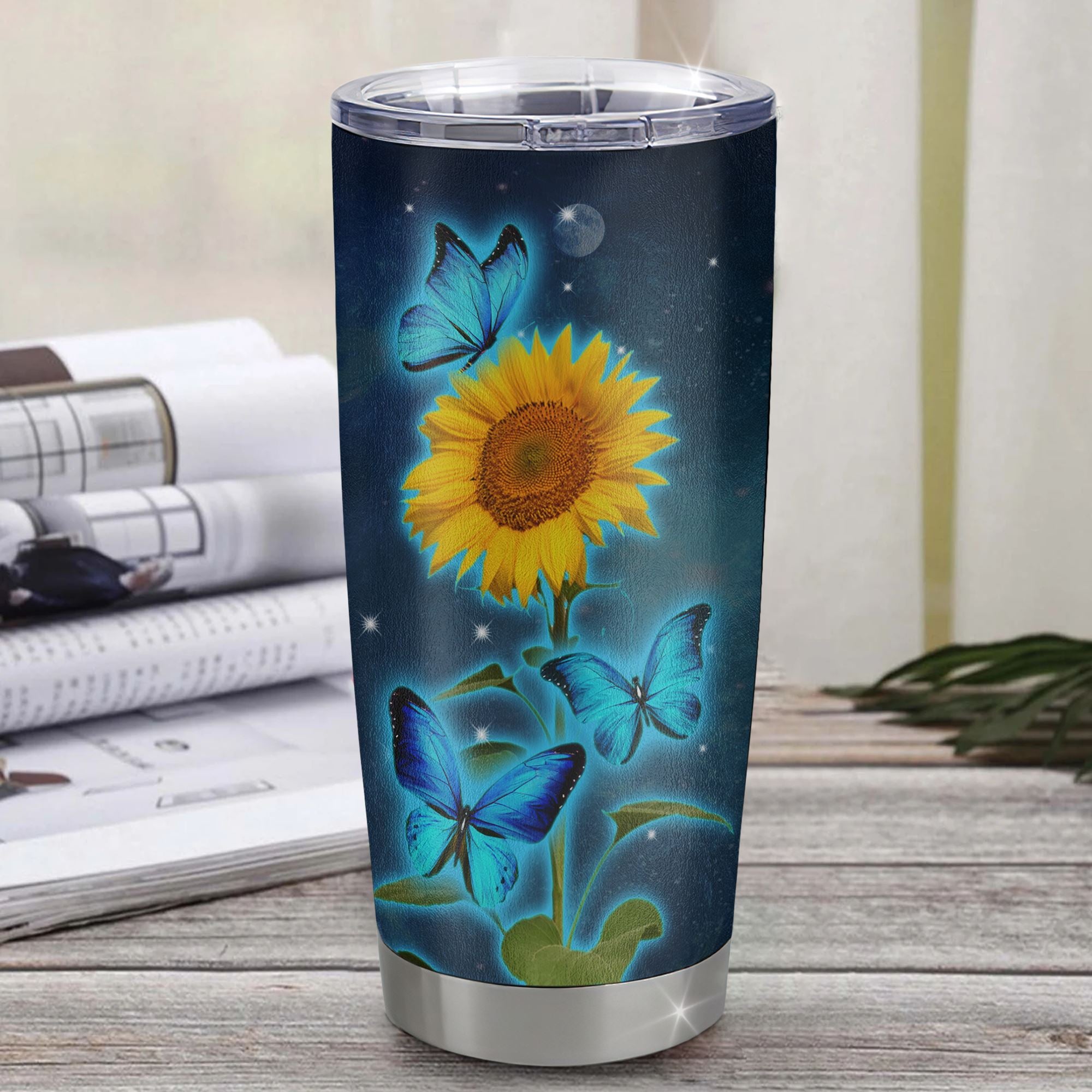 Personalized To My Niece From Aunt Uncle Stainless Steel Tumbler Cup Be Brave Be Stronger Butterfly Sunflower Niece Birthday Graduation Christmas Travel Mug | siriusteestore