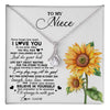 Alluring Beauty Necklace | Personalized To My Niece Necklace From Aunt Auntie Auntie Sunflower Wood Laugh Love Live Niece Birthday Graduation Christmas Customized Gift Box Message Card | siriusteestore