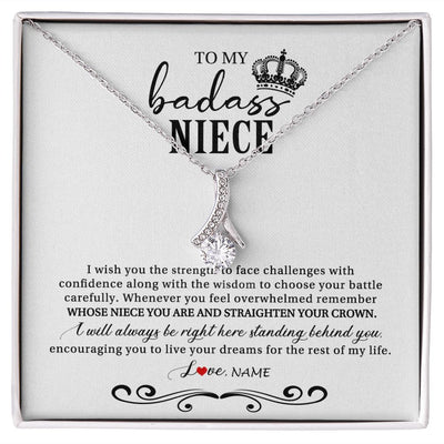 Alluring Beauty Necklace | Personalized To My Niece Necklace From Aunt Auntie Uncle Wish You The Strength Niece Birthday Christmas Graduation Jewelry Customized Gift Box Message Card | siriusteestore