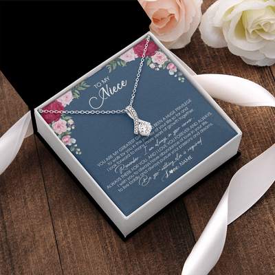 Alluring Beauty Necklace | Personalized To My Niece Necklace From Aunt Auntie Uncle You Are My Greatest Gift Niece Birthday Christmas Customized Jewelry Gift Box Message Card | siriusteestore