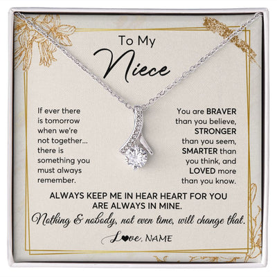 Alluring Beauty Necklace | Personalized To My Niece Necklace From Aunt Uncle Auntie Always Keep Me In Your Heart Niece Birthday Graduation Christmas Customized Gift Box Message Card | siriusteestore