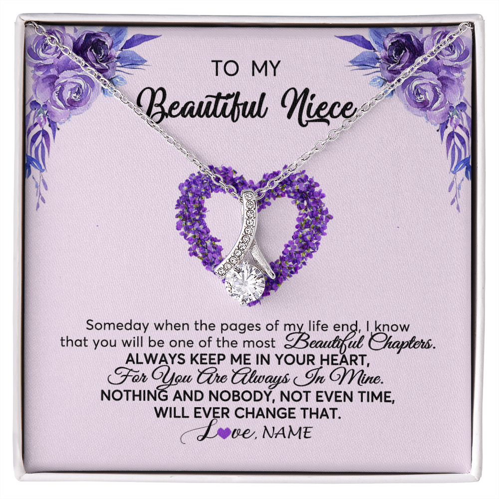 Alluring Beauty Necklace | Personalized To My Niece Necklace From Aunt Uncle Flower Flower Always Keep Me In Your Heart Niece Jewelry Birthday Christmas Customized Gift Box Message Card | siriusteestore