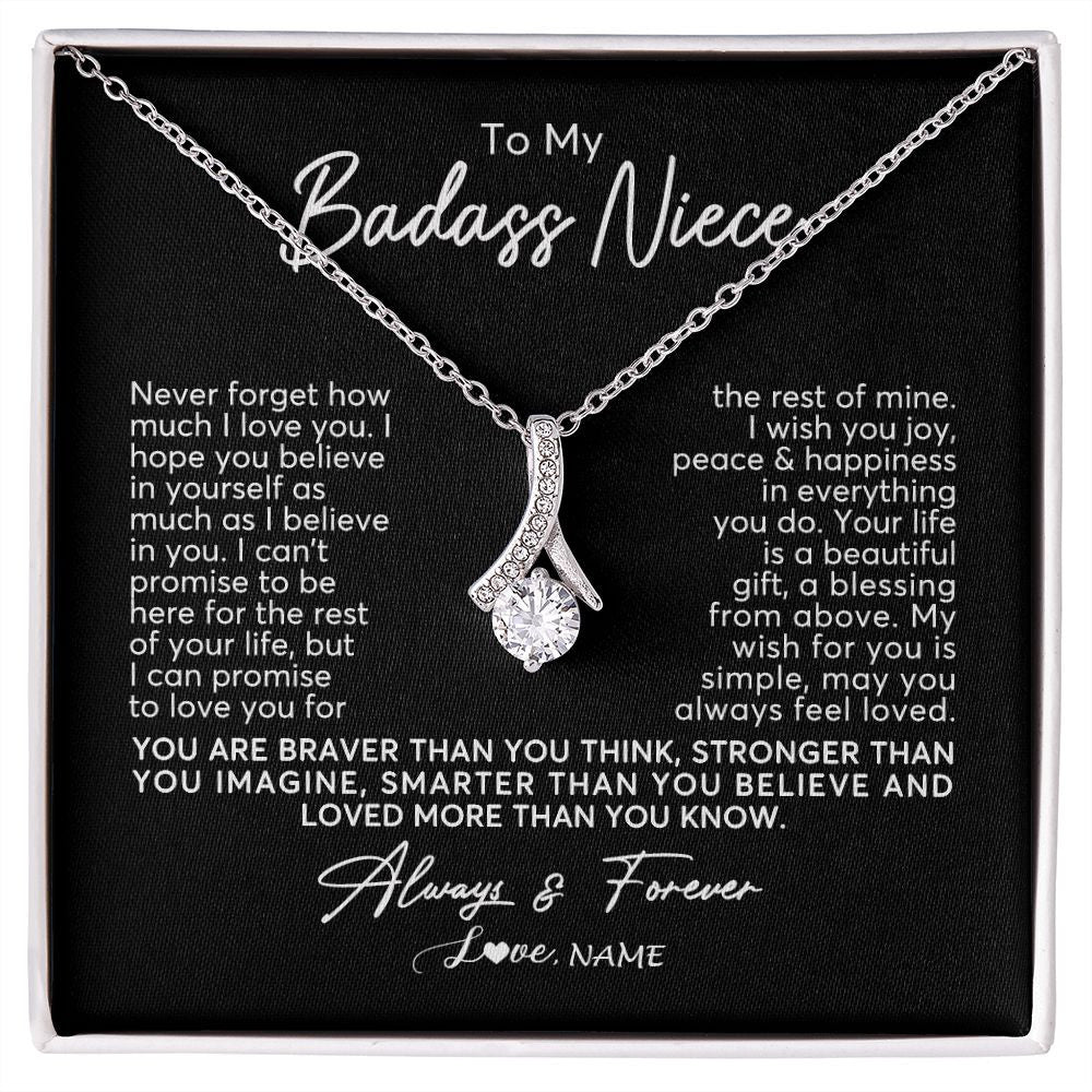 Alluring Beauty Necklace | Personalized To My Niece Necklace From Aunt Uncle Never Forget How Much I Love You Niece Jewelry Birthday Christmas Graduation Customized Gift Box Message Card | siriusteestore