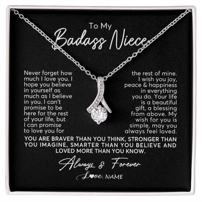 Alluring Beauty Necklace | Personalized To My Niece Necklace From Aunt Uncle Never Forget How Much I Love You Niece Jewelry Birthday Christmas Graduation Customized Gift Box Message Card | siriusteestore