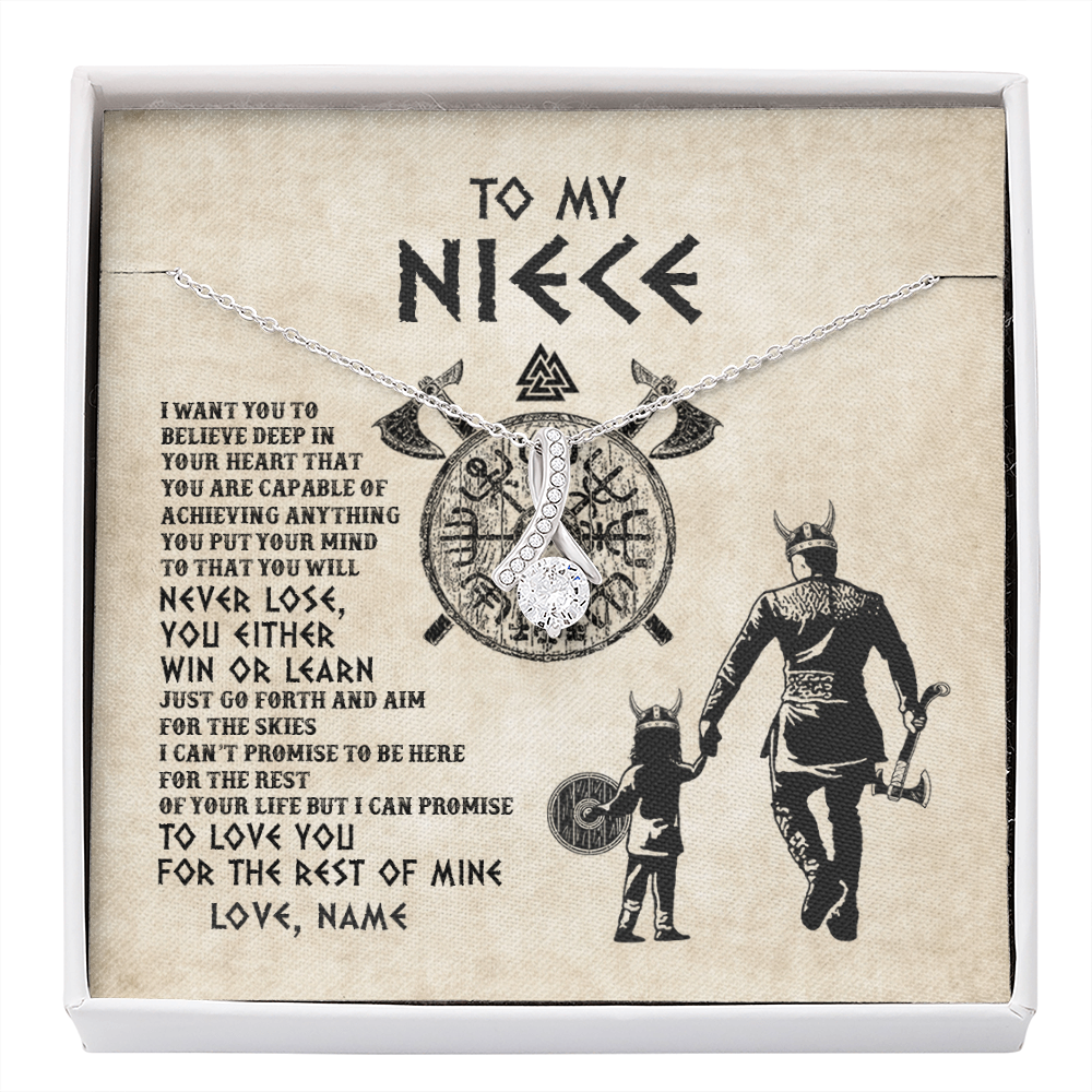 Alluring Beauty Necklace | Personalized To My Niece Necklace From Uncle You Will Never Lose Viking Niece Birthday Graduation Thanksgiving Valentines Christmas Customized Message Card | siriusteestore