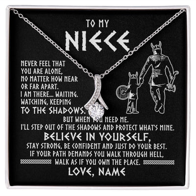 Alluring Beauty Necklace | Personalized To My Niece Necklace Viking Never Feel You Are Alone Scandinavian Runes Viking Niece Birthday Christmas Pendant Customized Gift Box Message Card | siriusteestore