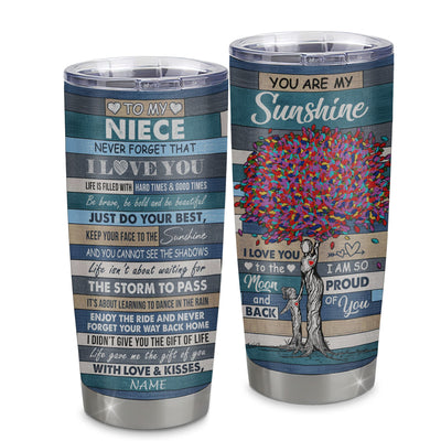Personalized To My Niece Tumbler From Aunt Auntie Uncle Stainless Steel Cup Colortree Never Forget I Love You Niece Birthday Graduation Christmas Travel Mug | siriusteestore