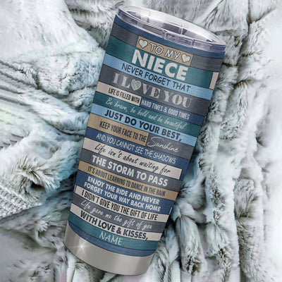 Personalized To My Niece Tumbler From Aunt Auntie Uncle Stainless Steel Cup Colortree Never Forget I Love You Niece Birthday Graduation Christmas Travel Mug | siriusteestore