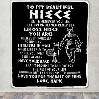 Personalized To My Niece Viking Blanket From Uncle Whenever You Feel Overwhelmed Niece Birthday Christmas Customized Bed Fleece Blanket | siriusteestore