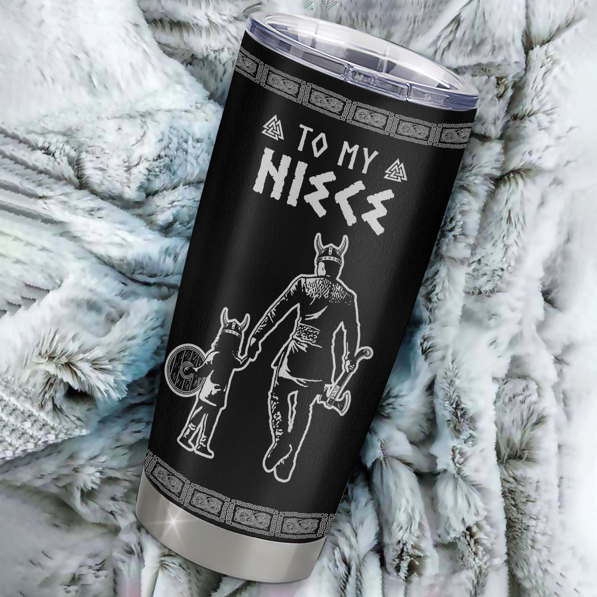 Personalized To My Niece Viking Tumbler From Uncle Stainless Steel Cup I Am So Proud Of You Runes Viking Niece Birthday Christmas Travel Mug | siriusteestore