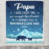Personalized To My Papa Blanket From Granddaughter Grandson I Hope Every Time Bear Papa Birthday Fathers Day Christmas Customized Fleece Throw Blanket | siriusteestore