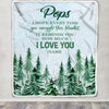 Personalized To My Pops Blanket From Grandchildren Grandkids I Hope Every Time Forest Green Pops Birthday Fathers Day Christmas Customized Fleece Blanket | siriusteestore