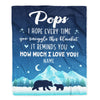 Personalized To My Pops Blanket From Granddaughter Grandson I Hope Every Time Bear Pops Birthday Fathers Day Christmas Customized Fleece Throw Blanket | siriusteestore