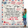 Personalized To My Pops Blanket From Grandkids I Love You Hugs Air Mail Letter Pops Birthday Fathers Day Christmas Customized Fleece Blanket | siriusteestore