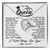 Forever Love Necklace | Personalized To My Queen Necklace From Husband Whenever You Feel Overwhelmed Soulmate Wife Valentines Day Birthday Christmas Customized Gift Box Message Card | siriusteestore