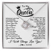 Love Knot Necklace | Personalized To My Queen Necklace From Husband Whenever You Feel Overwhelmed Soulmate Wife Valentines Day Birthday Christmas Customized Gift Box Message Card | siriusteestore