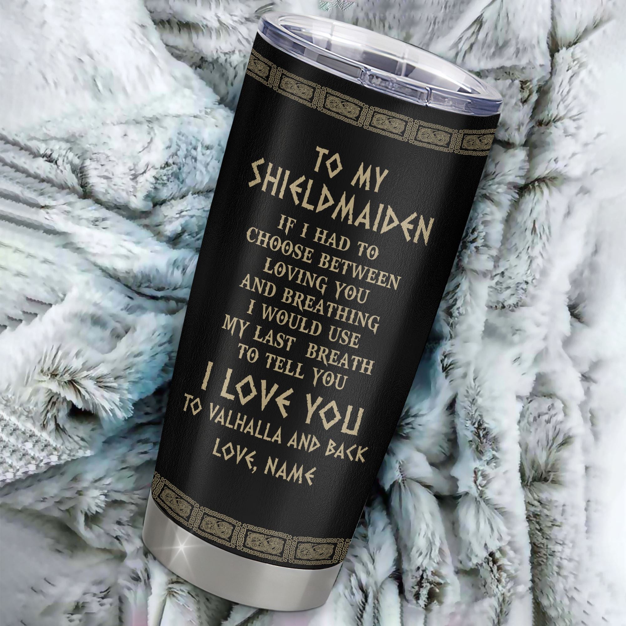Personalized To My Shieldmaiden Viking Tumbler Wife From Husband I Love You To Valhalla Soulmate Girlfriend Birthday Anniversary Day Christmas Travel Mug | siriusteestore