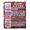 Personalized To My Sister Blanket From Brother Never Believe In Yourself Awesome Pink Wood Sister Birthday Graduation Christmas Customized Fleece Blanket | siriusteestore