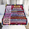 Personalized To My Sister Blanket From Brother Never Believe In Yourself Awesome Pink Wood Sister Birthday Graduation Christmas Customized Fleece Blanket | siriusteestore