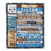 Personalized To My Sister Blanket From Brother Sister I Love You Wood Sister Birthday Christmas Thanksgiving Graduation Customized Fleece Blanket | siriusteestore