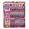 Personalized To My Sister Blanket From Brother Sister Like A Stars Friends Birthday Anniversary Day Graduation Christmas Customized Bed Fleece Throw Blanket | siriusteestore
