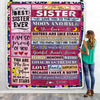 Personalized To My Sister Blanket From Brother Sister Like A Stars Friends Birthday Anniversary Day Graduation Christmas Customized Bed Fleece Throw Blanket | siriusteestore
